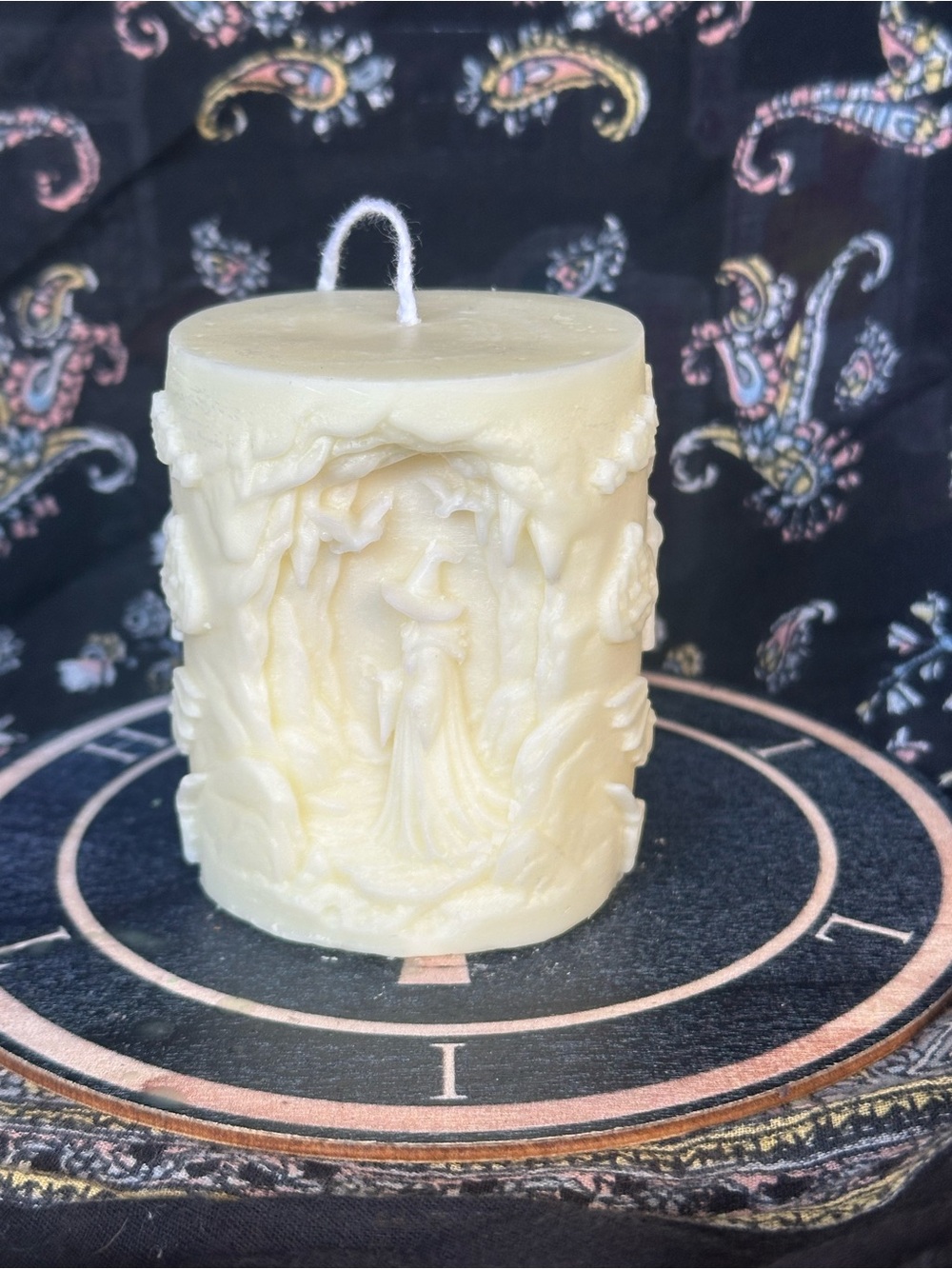 Ivory Forest Witch Pillar Candle